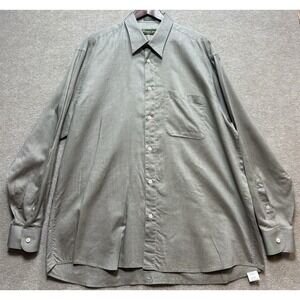 Men's Shirt Long Sleeve Gray Button-Up Shirt 44-17.5 34/35 Principe Made Italy